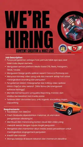 Di cari content creator dan host live