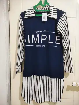 Tunik salur kombinasi wanita