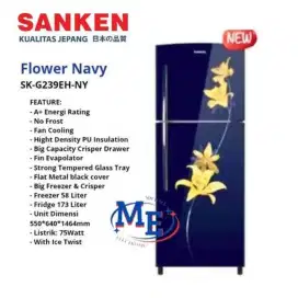 Sanken Kulkas 2 Pintu Flower