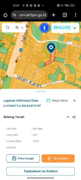 Jual Tanah Butuh Uang, masuk 100 m dari Jl. Margonda Raya