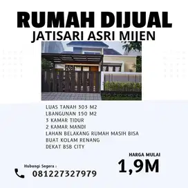 Rumah DJUAL Mijen Jatisari Asri Dengan Tanah Ngantong 304m