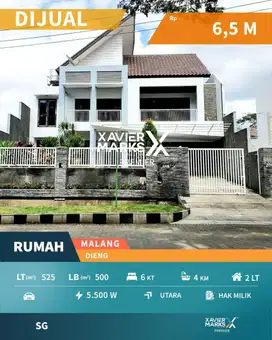 Dijual Rumah Mewah Artistik Nol Jalan Raya di Dieng, Kota Malang