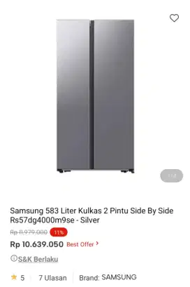 PROMO KREDIT SAMSUNG 583 LITER KULKAS 2 PINTU SBS
