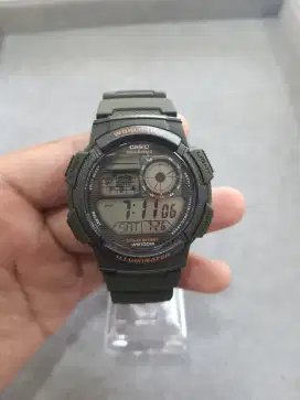 Casio AE‑1000W‑3AVDF Original – World Time Hijau Army,