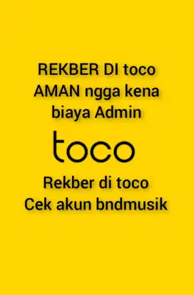 REKBER DI TOCO.TANPA BIAYA ADMIN