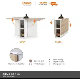 Meja makan lipat dekoruma, mesin cuci arashi , dispenser dan lain lain