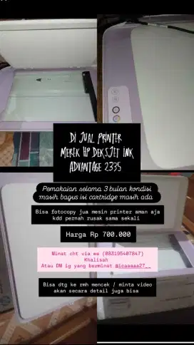 Dijual printer merek hp desk jet 2335