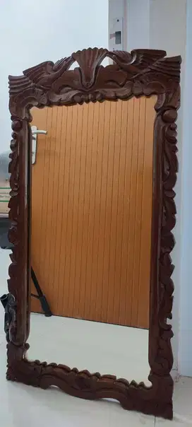 Wall Mirror Carved Wood (Jati) Antique