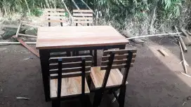 Set meja kursi sandaran