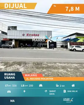 Ruang Usaha Dijual di Jalan Mayjend Panjaitan, Klojen, Malang