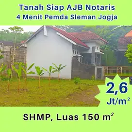 Dijual Tanah Siap AJB Notaris 6 Menit Pasar Sleman SHMP