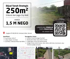 Dijual Tanah Strategis 250m² di Sinduadi, Sleman – 9 Menit ke Jogja Ci