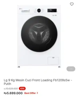MESIN CUCI LG FEONT LOAD 9 KG