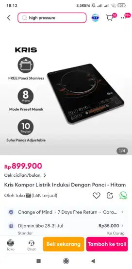 Kompor listrik 2 tungku merk Kris .
