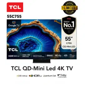 TCL QD Mini LED 4K GOOGLE TV 55C755 Dolby Atmos ONKYO AIPQ IMAX 144 Hz