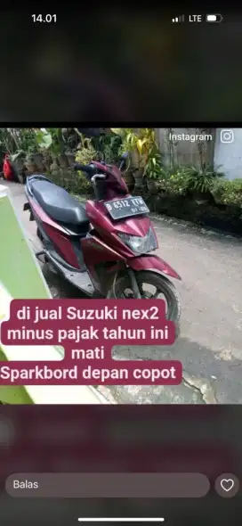 Jual motor bekas merk Suzuki nex2