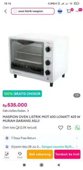 Oven listrik 3 Tengku maspion