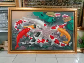 Lukisan ikan koi 9 ekor