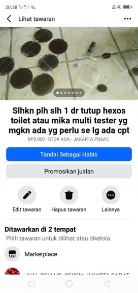 Slhkn plh slh 1 dr tutup pembuangan hexos toiletmika multi tester nih