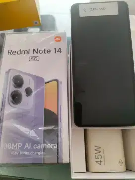 REDMI NOTE 14 5G RAM 8/256 WARNA BLACK MULUS KOMPLIT ORIGINAL