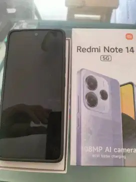 REDMI NOTE 14 5G RAM 12/513 WARNA BLACK MULUS KOMPLIT ORIGINAL