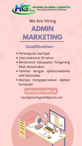Dibutuhkan Admin Marketing