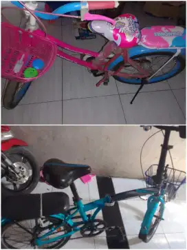 Jual borongan 2 unit sepeda anak dan sepeda lipat