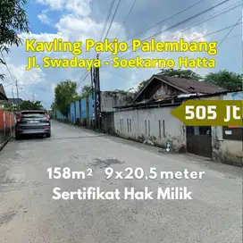 Tanah Pakjo Dekat RSUD Siti Fatimah Az-Zahra Palembang: SHM
