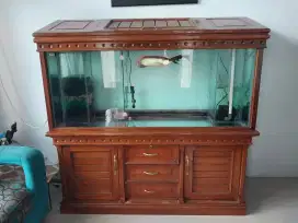 Aquarium uk 150x70x60 Tebal 10 mili fulset lemari jati