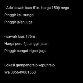 Tanah sawah pinggir jalan