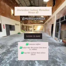 Disewakan Gudang Manukan Wetan 60 Dekat Margomulyo Siap Pakai