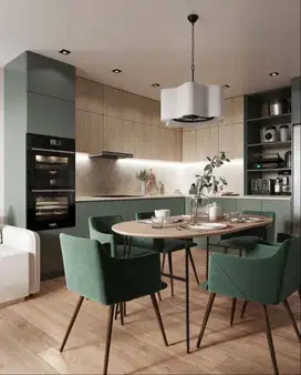 Custom Interior Kitchen Set, Backdrop TV, Lemari, Wardrobe, Kitchenset