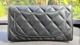 Authentic Chanel Trifold Wallet Caviar Skin