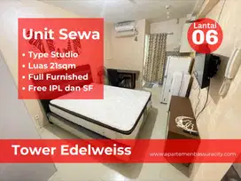Sewa studio furnished apartments Bassura City lantai rendah