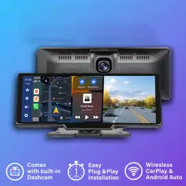 dashcam dual camera wireless head unit touch screen 10.26inch