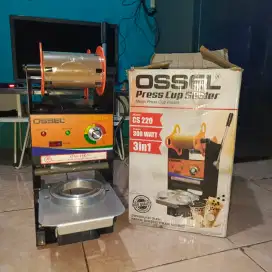 Mesin Cup Sealer Segel Cup Mesin Press Minuman Merk OSSEL