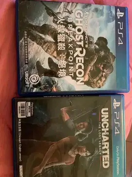 Kaset BD Ps4 Ghost Recon + Uncharted 5