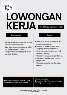 Loker Satf Gudang