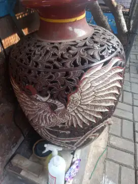 Guci hiasan gambar burung