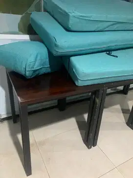 Meja 60x60 warna hitam legam bisa jd meja makan minimalis