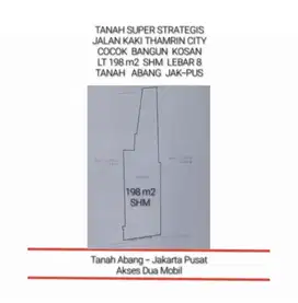 TANAH SUPER STRATEGIS JALAN KAKI THAMRIN CITY TANAH ABANG JAKPUS