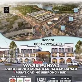 Dijual Ruko Baru Hadap Jalan Danau Di Pusat Komersil Gading Serpong