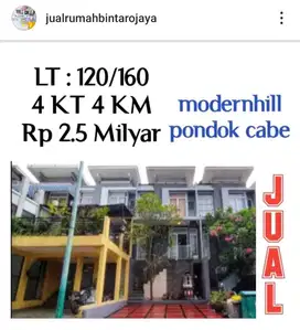 jual rumah modern hills pondok cabe nego pemilik langsung owner