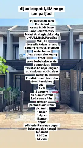 DI JUAl rumah 2 LANTAI FUL FURNIS