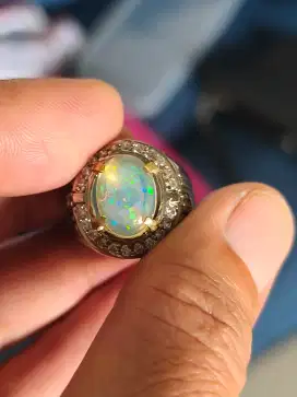Cincin batu kalimaya Opal Ethiopia 2.17 carat ring alpaka memo SKY LAB
