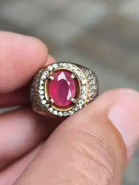 Batu orange safir sapphire padparadscha 2.17 carat ring perak memo CGL