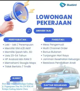 Lowongan Pengemudi Blue Bird Pool Kelapa