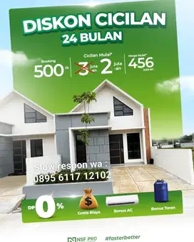 Rumah Subsidi cicilan 24bln x 1jt