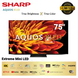SHARP 75 Inch 4K Mini LED Google TV AQUOS XLED 4T-C75GU8500X4K Dolby
