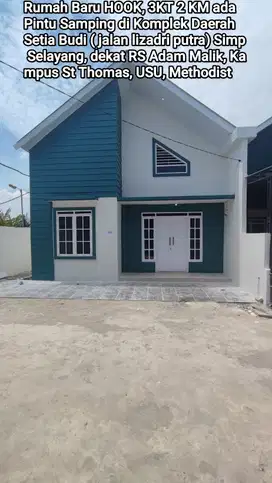 Rumah baru nego dg pintu samping di setiabudi ringroad dkat Adam malik